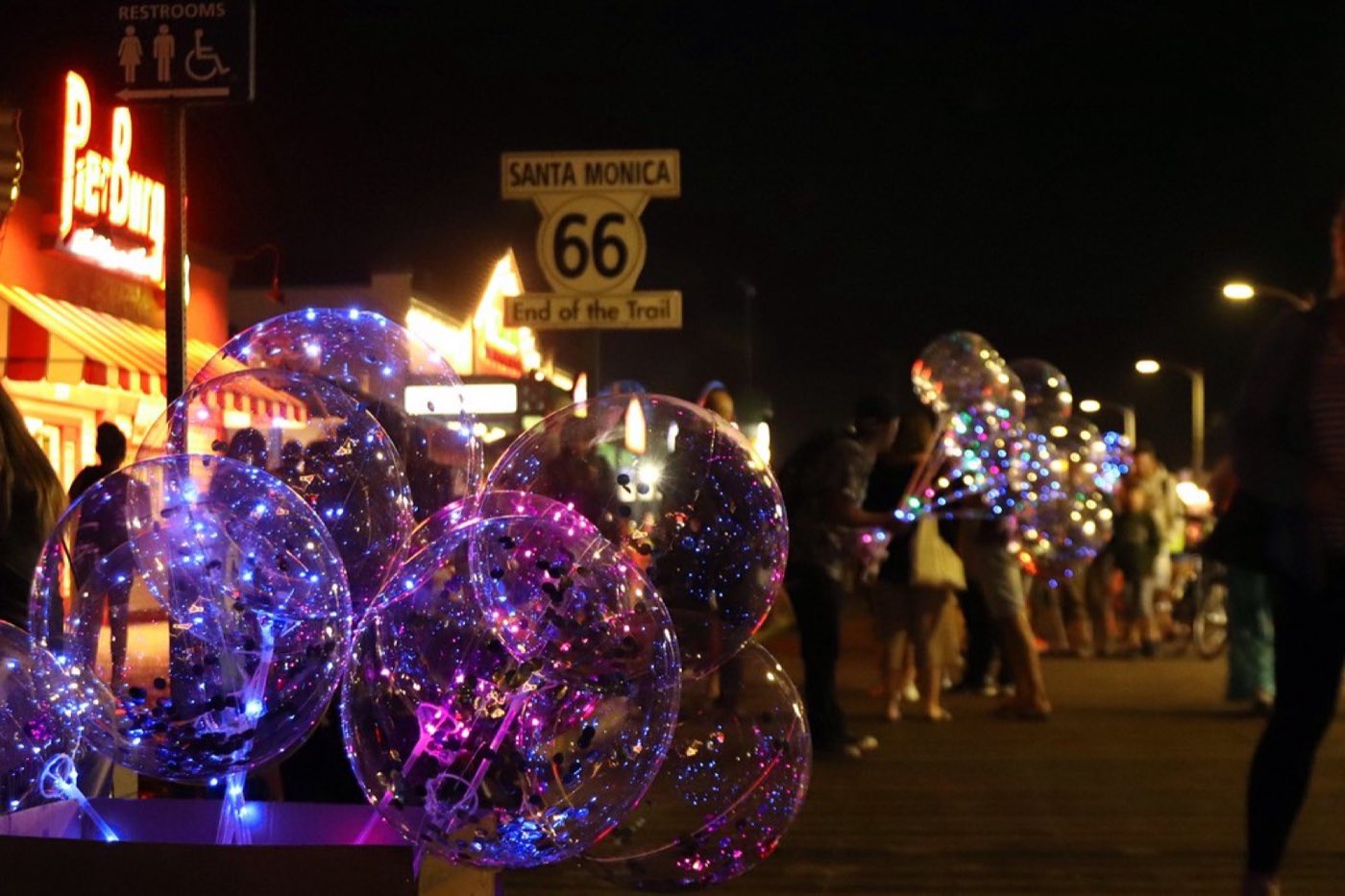 Santa Monica Pier, California at dusk